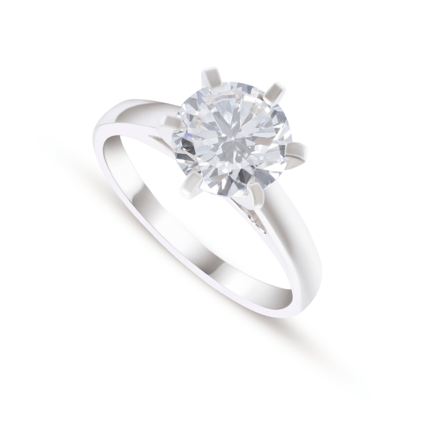 Classic 2 carat solitaire lab-grown diamond engagement ring in 14K gold — sizes $4, 4.5, 5, 5.5, 6, 6.5, 7, 7.5, 8, 8.5, 9, 9.5, 10$