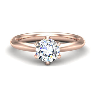 Aspen Knife Edge 6-Prong Solitaire Engagement Ring in $14K Rose Gold 18K Rose Gold$