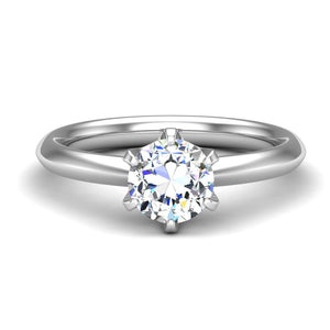 Aspen Knife Edge 6-Prong Solitaire Engagement Ring in $14K White Gold 18K White Gold Platinum$