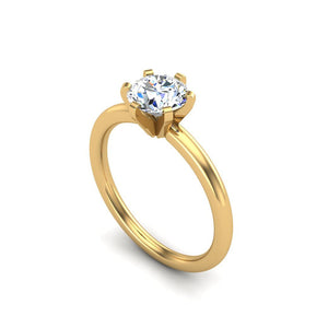 Aura 6-Prong Cathedral Solitaire Engagement Ring in $14K Yellow Gold 18K Yellow Gold$