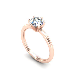 Aura 6-Prong Cathedral Solitaire Engagement Ring in $14K Rose Gold 18K Rose Gold$