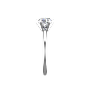 Aura 6-Prong Cathedral Solitaire Engagement Ring in $14K White Gold 18K White Gold Platinum$