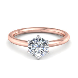 Aura 6-Prong Cathedral Solitaire Engagement Ring in $14K Rose Gold 18K Rose Gold$