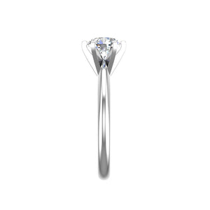 Aura 6-Prong Sculpted Solitaire Engagement Ring in $14K White Gold 18K White Gold$