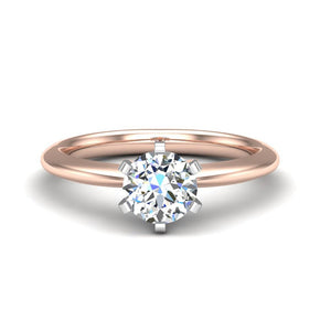 Aura 6-Prong Sculpted Solitaire Engagement Ring in $14K Rose Gold 18K Rose Gold$