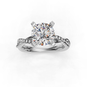 Classic Halo Engagement Ring – Mist Style in $18K White Gold 14K White Gold Platinum$