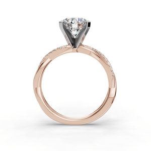 Classic Halo Engagement Ring – Mist Style in $14K Rose Gold$