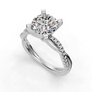 Classic Halo Engagement Ring – Mist Style in $14K White Gold 18K White Gold Platinum$