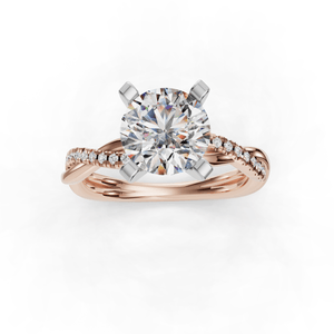 Classic Halo Engagement Ring – Mist Style in $14K Rose Gold$