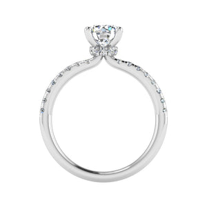 Dawn Hidden Halo with Pave Engagement Ring in $14K White Gold 18K White Gold Platinum$