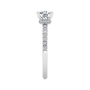 Dawn Hidden Halo with Pave Engagement Ring in $14K White Gold 18K White Gold Platinum$
