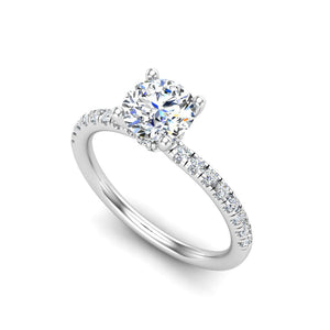 Dawn Hidden Halo with Pave Engagement Ring in $14K White Gold 18K White Gold Platinum$