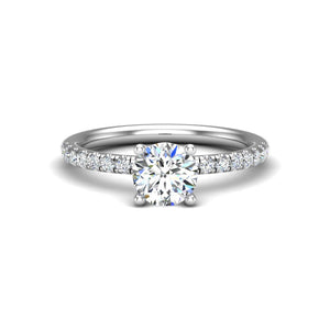Dawn Hidden Halo with Pave Engagement Ring in $14K White Gold 18K White Gold Platinum$