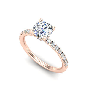 Dawn Hidden Halo with Pave Engagement Ring in $14K Rose Gold 18K Rose Gold$