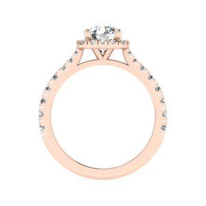Floating Halo Engagement Ring – Glow Style in $14K Rose Gold 18K Rose Gold$