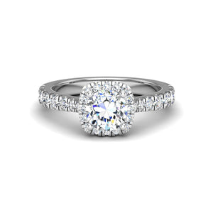 Floating Halo Engagement Ring – Glow Style in $14K White Gold 18K White Gold Platinum$