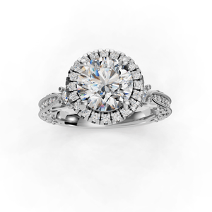 Frost Halo Style Engagement Ring in $14K White Gold 18K White Gold Platinum$