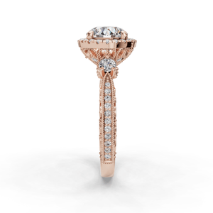 Frost Halo Style Engagement Ring in $14K Rose Gold$
