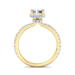 Gemini Double Hidden Halo Ring Engagement Ring in $14K Yellow Gold 18K Yellow Gold$