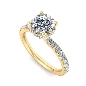 Gemini Double Hidden Halo Ring Engagement Ring in $14K Yellow Gold 18K Yellow Gold$ main-image