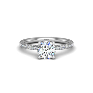 Gleam Pave Engagement Ring in $14K White Gold 18K White Gold Platinum$