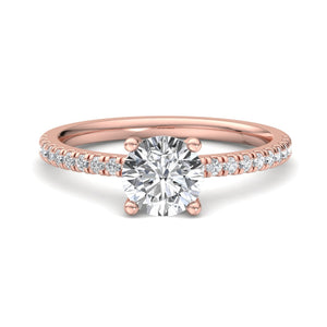 Gleam Pave Engagement Ring in $14K Rose Gold 18K Rose Gold$