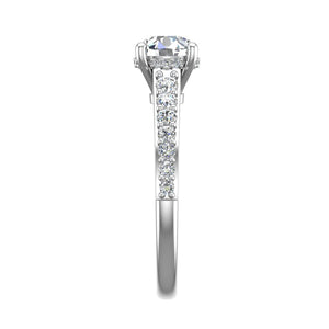 Glint Pave with Hidden Halo Engagement Ring in $14K White Gold 18K White Gold Platinum$