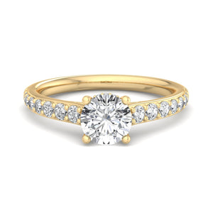 Glint Pave with Hidden Halo Engagement Ring in $14K Yellow Gold 18K Yellow Gold$
