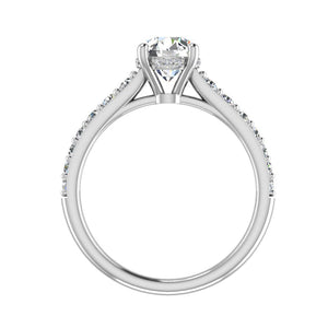 Glint Pave with Hidden Halo Engagement Ring in $14K White Gold 18K White Gold Platinum$
