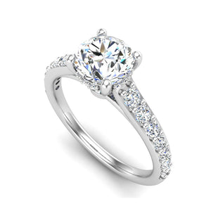 Glint Pave with Hidden Halo Engagement Ring in $14K White Gold 18K White Gold Platinum$