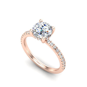 Glow Pave Hidden Halo Engagement Ring in $14K Rose Gold 18K Rose Gold$