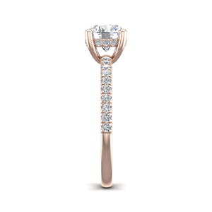 Glow Pave Hidden Halo Engagement Ring in $14K Rose Gold 18K Rose Gold$