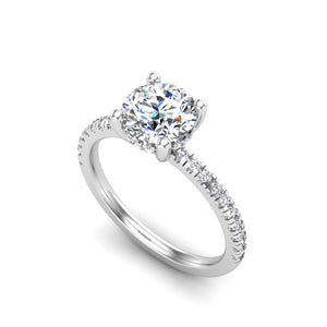Glow Pave Hidden Halo Engagement Ring in $14K White Gold 18K White Gold Platinum$