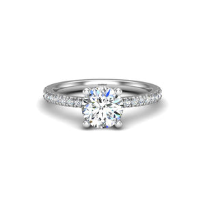 Glow Pave Hidden Halo Engagement Ring in $14K White Gold 18K White Gold Platinum$