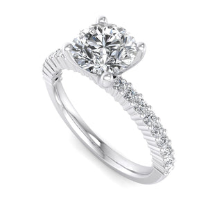 Ivy Band Solitaire Engagement Ring in $14K White Gold 18K White Gold Platinum$