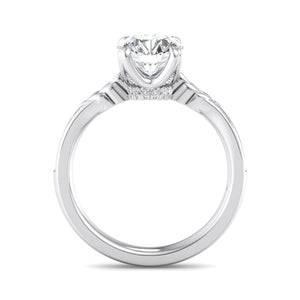 Lumen Pave Engagement Ring in $14K White Gold 18K White Gold Platinum$