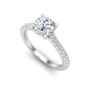 LuxeStone Solitaire Engagement Ring in $14K White Gold 18K White Gold Platinum$