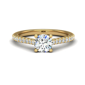 LuxeStone Solitaire Engagement Ring in $14K Yellow Gold 18K Yellow Gold$