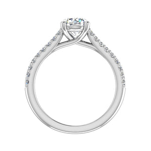 LuxeStone Solitaire Engagement Ring in $14K White Gold 18K White Gold Platinum$