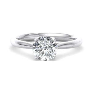 Lyra Minimalist Solitaire Engagement Ring in $14K White Gold 18K White Gold Platinum$