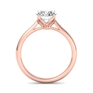 Lyra Minimalist Solitaire Engagement Ring in $14K Rose Gold$