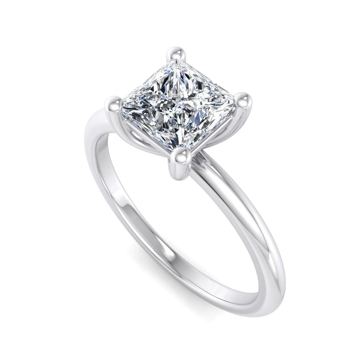 Nia Simple Solitaire Engagement Ring in Princess