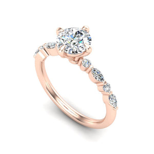 Nola Petite Solitaire Engagement Ring in $14K Rose Gold 18K Rose Gold$