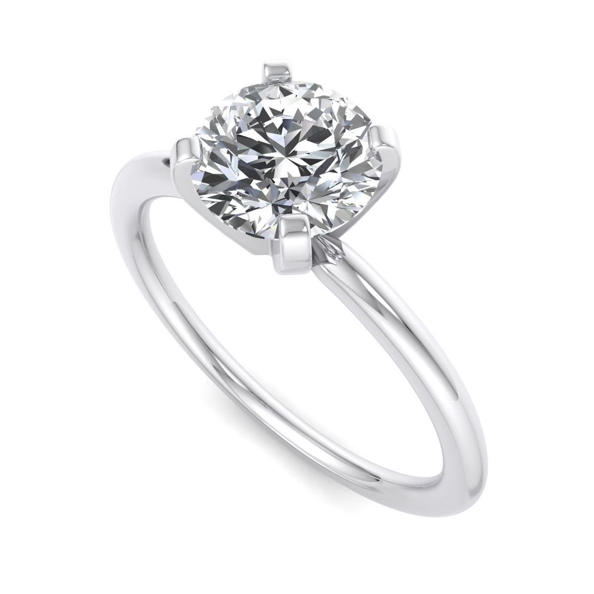 Nova 4-Prong Petite Solitaire Engagement Ring in $14K White Gold 18K White Gold Platinum$