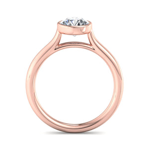Onyx Bezel Solitaire Engagement Ring in $14K Rose Gold 18K Rose Gold$