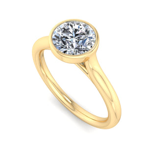 Onyx Bezel Solitaire Engagement Ring in $14K Yellow Gold 18K Yellow Gold$