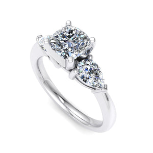 PearTrio Three-Stone Pear Engagement Ring