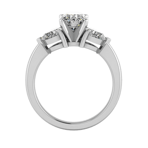 PearTrio Three-Stone Pear Engagement Ring in $14K White Gold 18K White Gold Platinum$