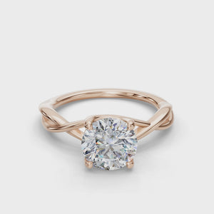 Twine Twist Solitaire Engagement Ring in $14K Rose Gold 18K Rose Gold$