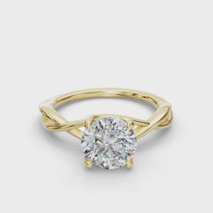 Twine Twist Solitaire Engagement Ring in $14K Yellow Gold 18K Yellow Gold$